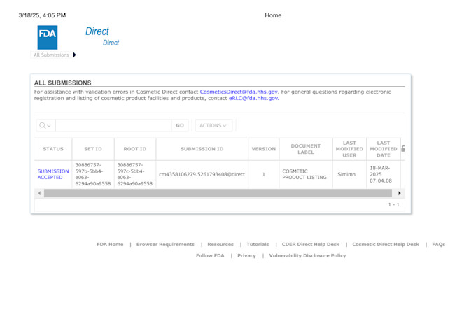 register your cosmetics with fda